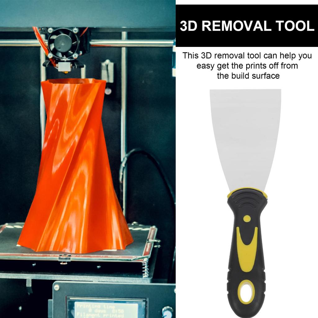 POPETPOP 3D Printer Spatula Accessory, Hot Bed Removal Tool, Spatula, Shovel, Scraper, Stainless Steel Alloy, Convenient, Easy to Use, Easy to Hold