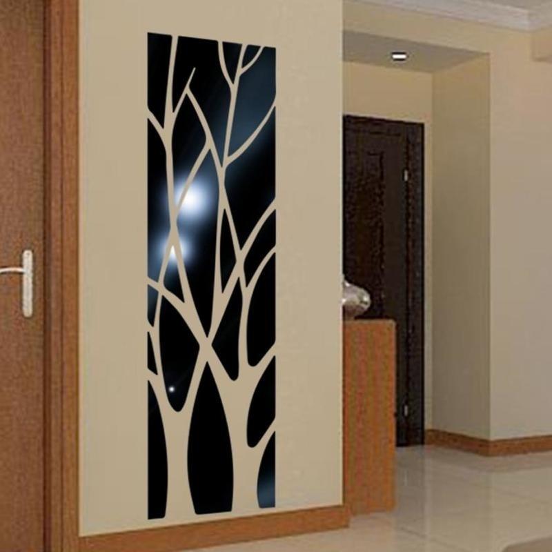 Modern Acrylic Mirror Wall Sticker Detachable Decal Art Mural Wall Sticker Home Room DIY Decor Tree