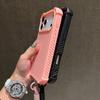 Новый Роскошный Однотонный Матовый TPU Три в Одном Бронированный Ударопрочный Чехол-бампер со Шнурком для iPhone 17 Pro Max