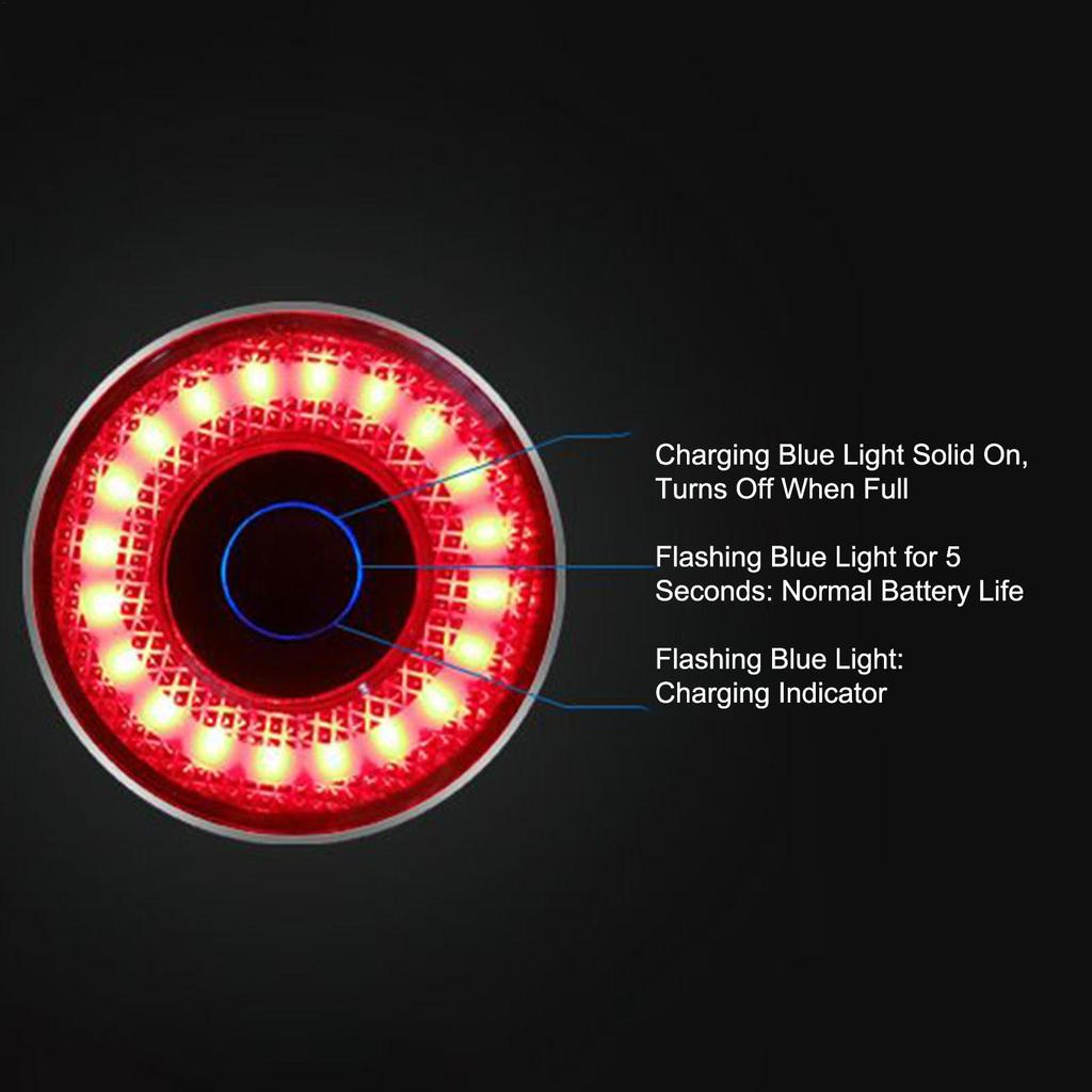 Bike Rear Light Smart LED Bike Tail Light Waterproof Brake Sensing Lamp For Riding Mountain Road Daily Commuting Camping Outdoor