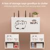 WiFi Router Storage Box Wall Mount Wooden Router Shelf Organizer Power Strip Cable Management Hider Rack for Modem Cable Router Cover