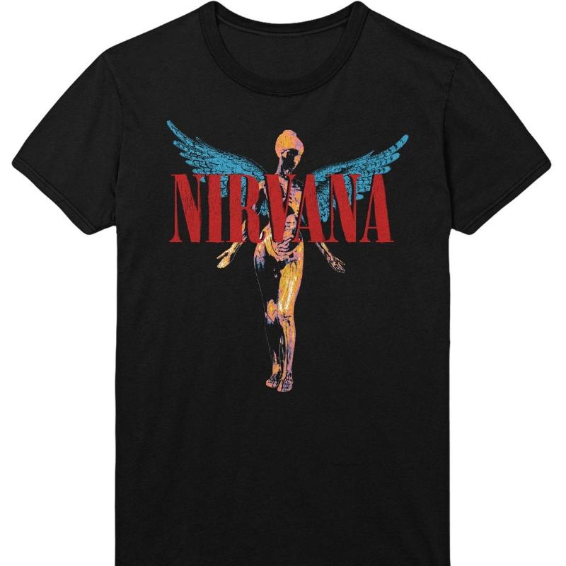 NIRVANA in utero album 100cotton unisex shirt 2026 Summer Oneck Unisexs Y2k Short Sleeve Retro rock commemorate Tshirt fan gift