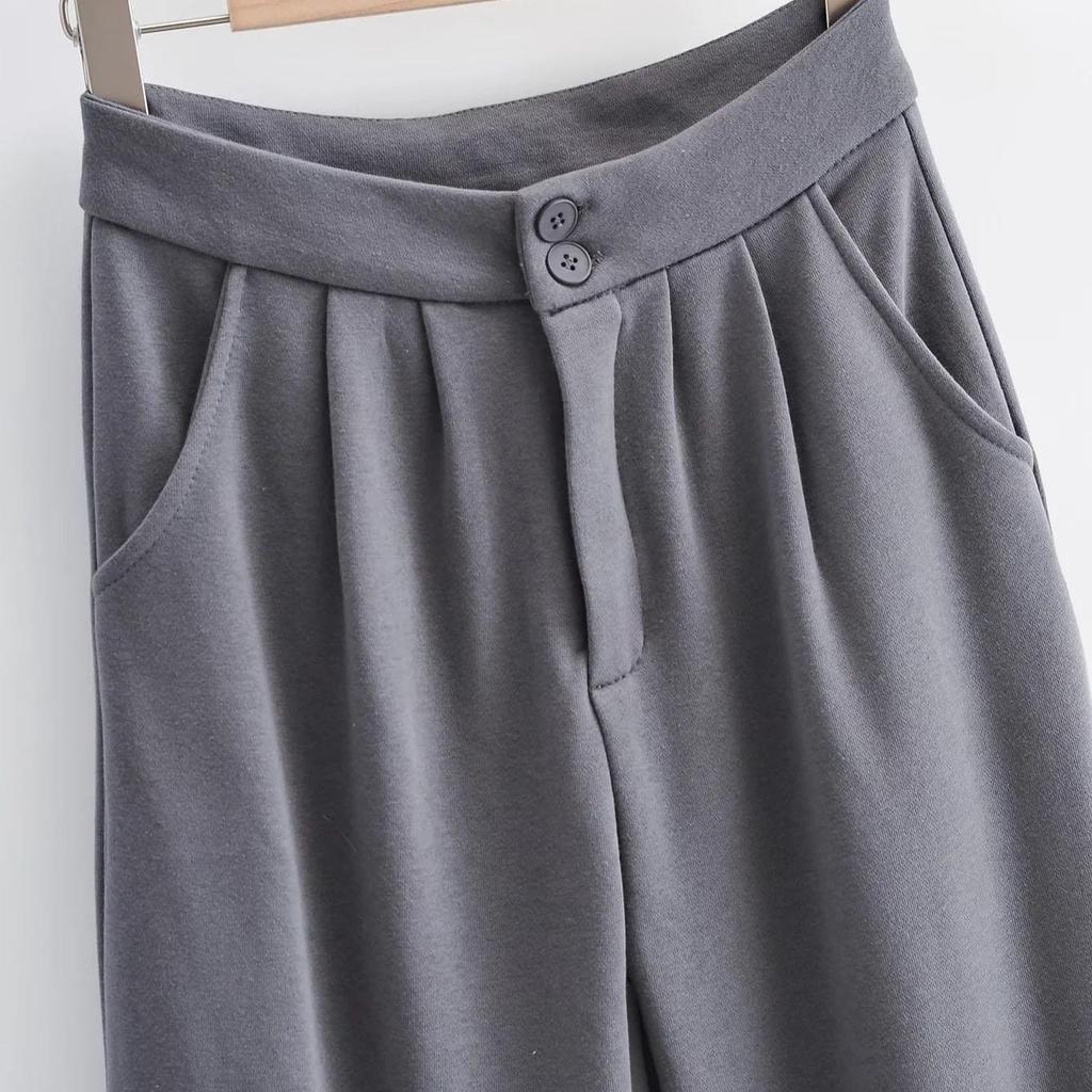 Женские брюки с высокой талией и карманами, длинный костюм, офисные женские элегантные брюки