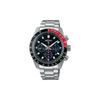 Seiko Серия Prospex 100 метров водонепроницаемость солнечная Кварцевый Стальной браслет 41,4 мм мужские часы черный циферблат SBDL099