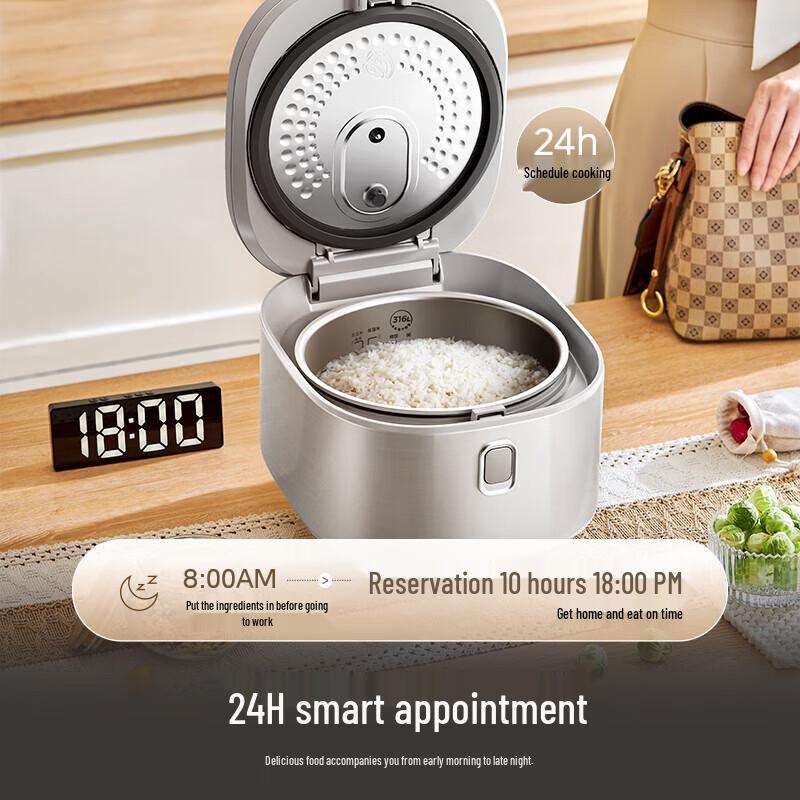 Midea Умная рисоварка 4 л с кастрюлей из нержавеющей стали 316L с покрытием 0