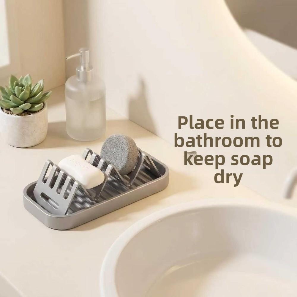 Space Saving W-Shaped Soap Rack Waterproof Soap Drain Box Creative Bathroom Soap Dish Restaurant