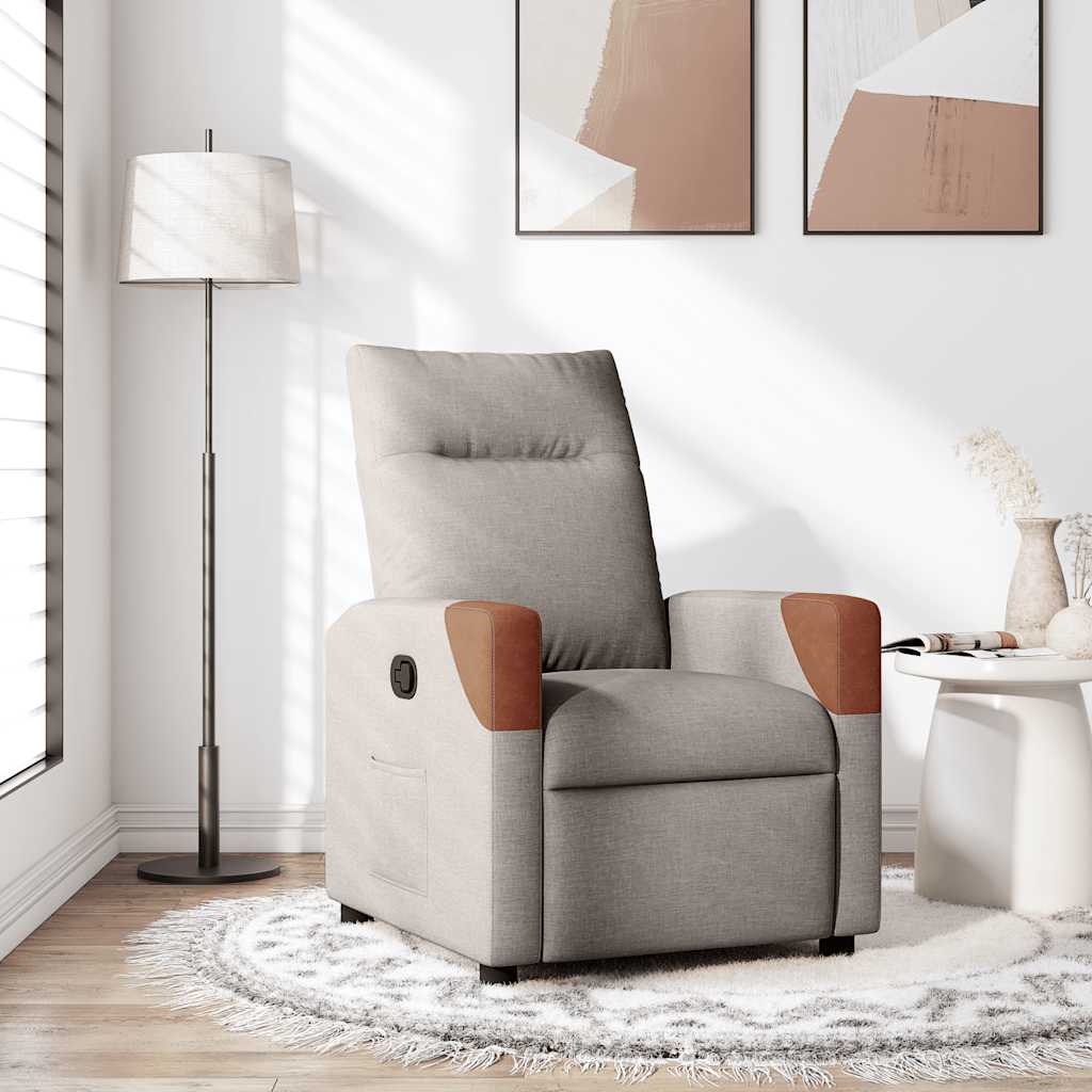 Relaxation Armchair Taupe Fabric