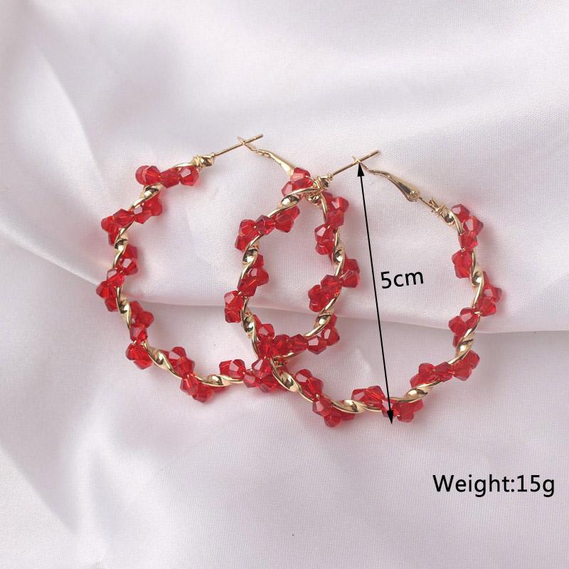 New Wine Red Geometric Hanging Earrings for Women Metal Pendants Dangle Earrings Red Exaggerated Drop Earrings aretes