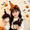 Lace Halloween Witch Hat Hair Hoop Flower Halloween Headband Cute Halloween Party Hair Band  Girl