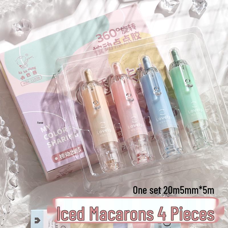 Children's Double-Sided Dot Glue Pen with Refillable Transparent Adhesive for Handmade Crafts