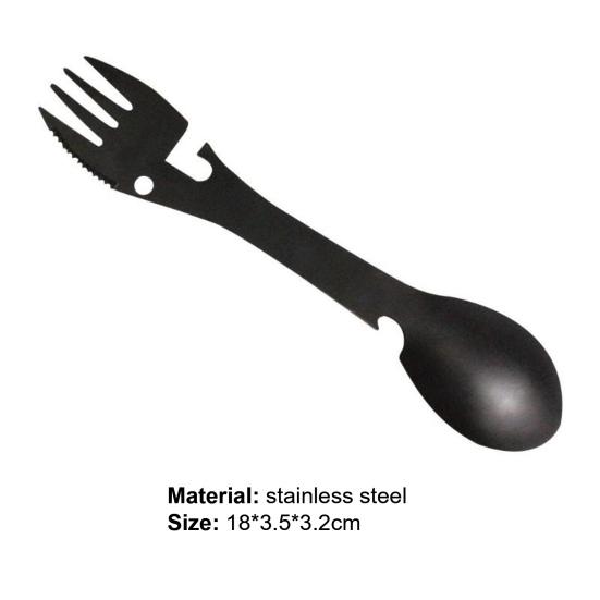 Прочная походная ложка, устойчивая к коррозии, нержавеющая сталь, компактная портативная открывалка 5 в 1, k на открытом воздухе