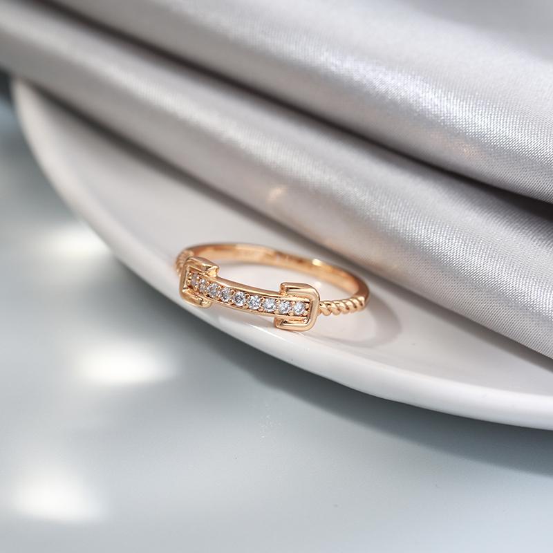 Kinel Современные модные женские кольца цвета розового золота с цирконом