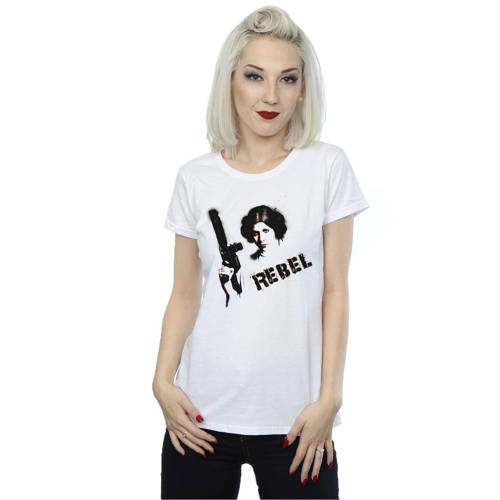 STAR WARS Женская/женская хлопковая футболка Princess Leia Rebel