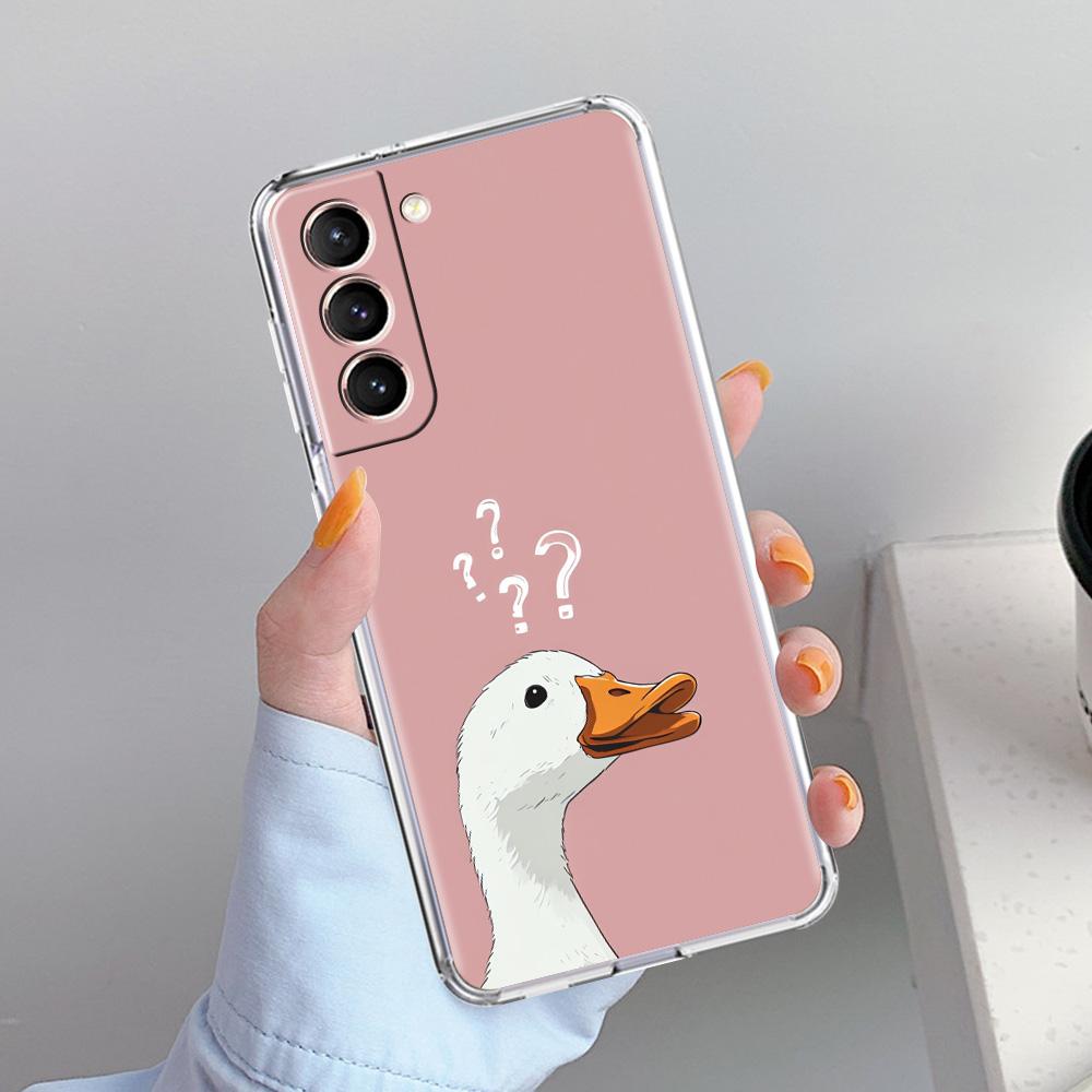 Чехол для телефона Samsung Galaxy S26 S25 S24 S23 S22 Ultra S20 S21 FE 5G Plus Мягкий прозрачный чехол Смешная утка