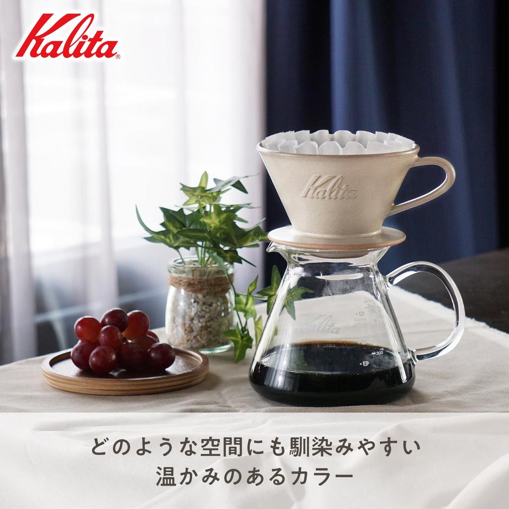 Kalita Кофейная воронка Kalita Mino Ware Керамика с высокой теплоемкостью для 2-4 человек DACHI & Kalita MI185 Песочно-бежевый #02101 Серия Wave Сделано в Японии