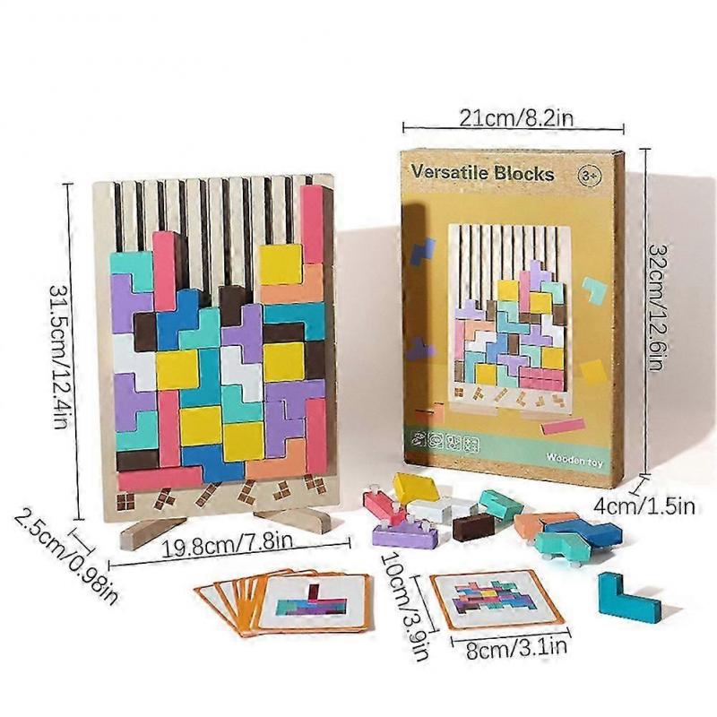 Деревянные блоки-пазлы Головоломки Игрушка Увлекательная деревянная игра-пазл для детей, подростков, подарок на день рождения ребенка