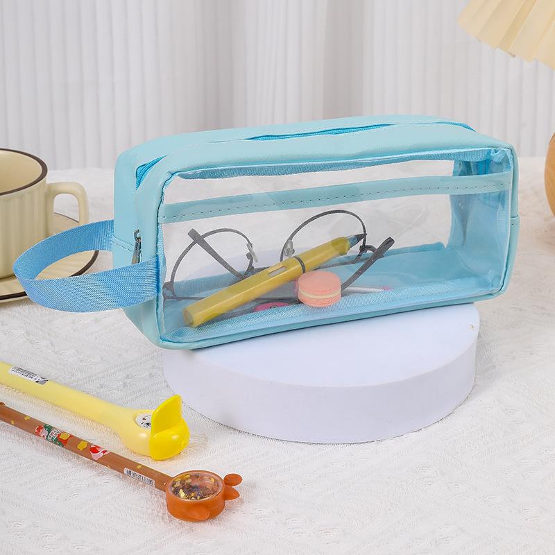 Transparent Pen Bag Simple Design Large Capacity Pencil Pouch Pencil Case Transparent Student Pencil Bag For Office Student