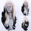AIMEYA Ombre Synthetic Lace Front Wig for Women  Platinum Black Wig Synthetic Daily Use Cosplay Costume Party Wig