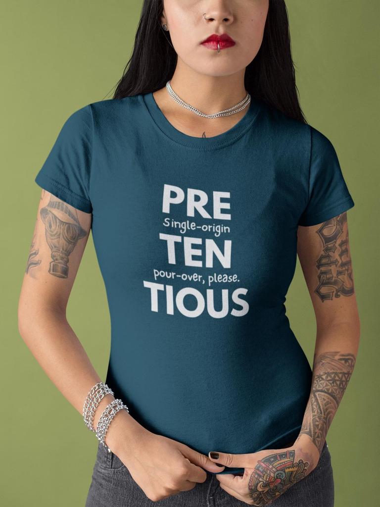 Pretentious Single-Origin Pour-Over Tee, Satirical Coffee Snob Shirt, Identity Collection Graphic T-Shirt