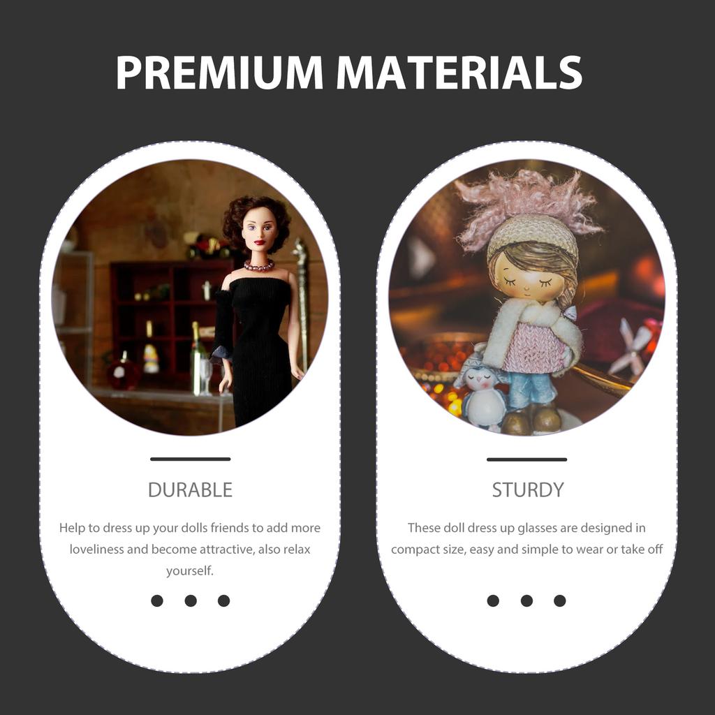 20 шт. мини-очки, солнцезащитные очки, платье, очки, винтажные куклы, аксессуары из железной проволоки, крошечные предметы для старейшин