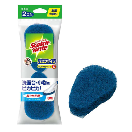 3M Bathroom Cleaning Replacement Sponge for Handy S 2 Pieces Scotch Brite Bath Shine B-558