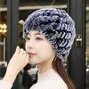 New Winter Real Rabbit Fur Beanies Hat Women 100% Genuine Real Rex Rabbit Hat Good Elastic Knitted Rex Rabbit Fur Caps
