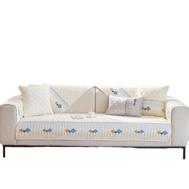 Cotton Color Style Sofa Cushion Modern Simple Four Seasons Universal Washed Non-Slip Sofa Cushion Towel