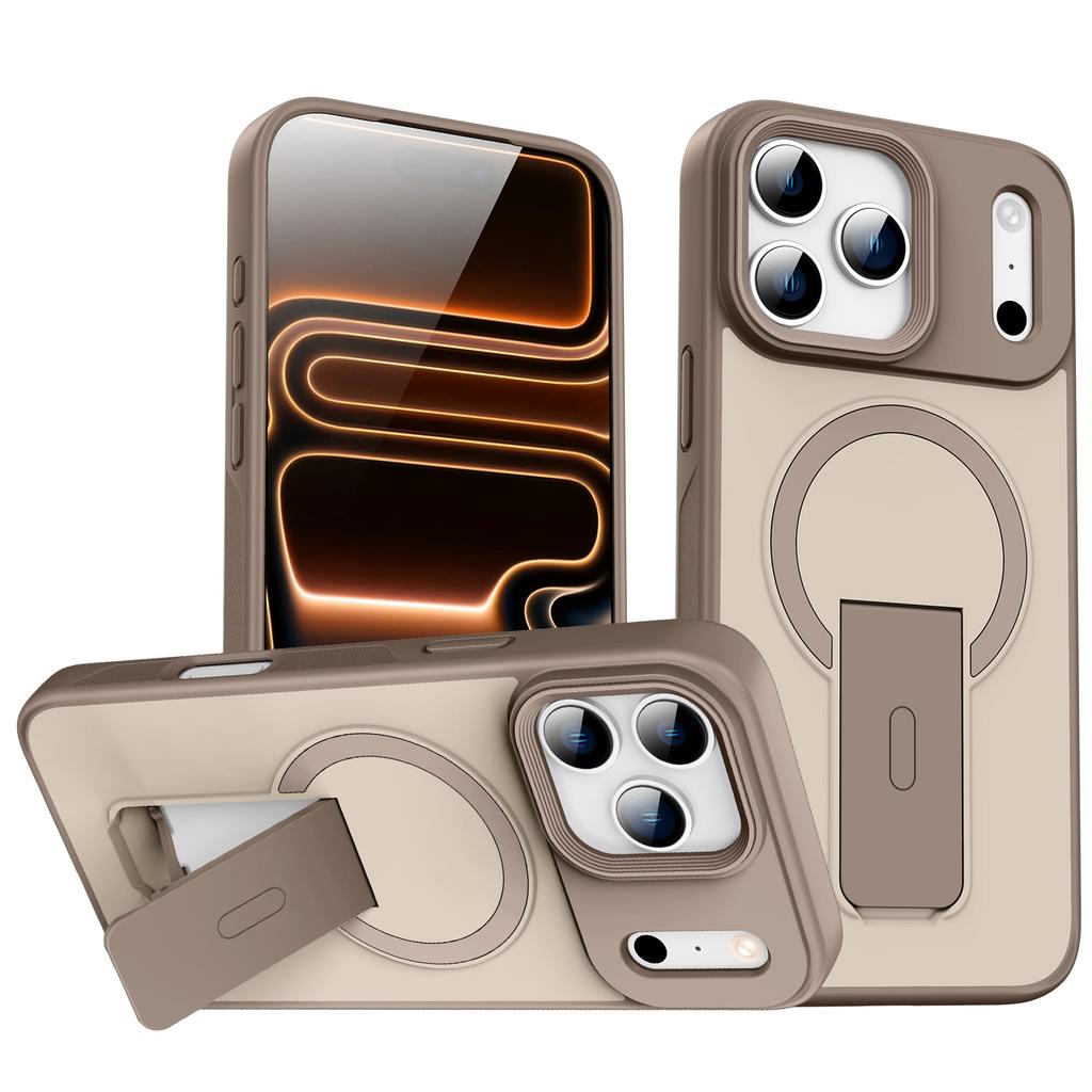 Magnetic Invisible Stand Protective for Case for For Iphone 17 Air 12 1 14 13 16 Pro Max Plus Matte Shockproof Cover