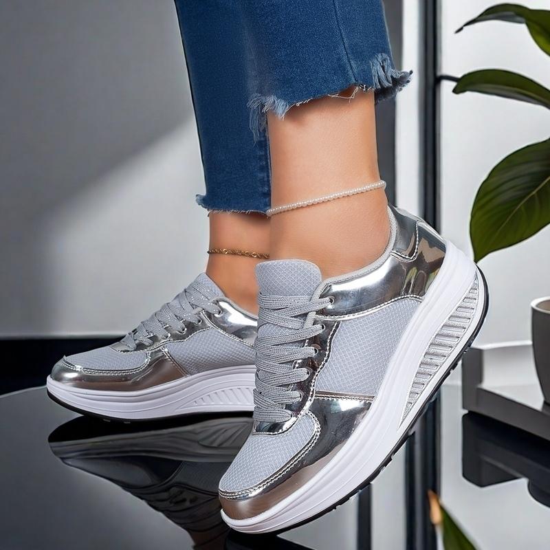 36-43 Женская модная спортивная и повседневная обувь большого размера на толстой подошве, увеличивающая рост, обувь-качалка