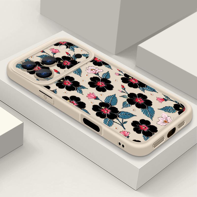Мягкий чехол для телефона из ТПУ с узором из цветов лотоса для iPhone 17 Pro Max 17e 16 15 14 13 Pro Max 16e 11 Ударопрочная силиконовая задняя крышка
