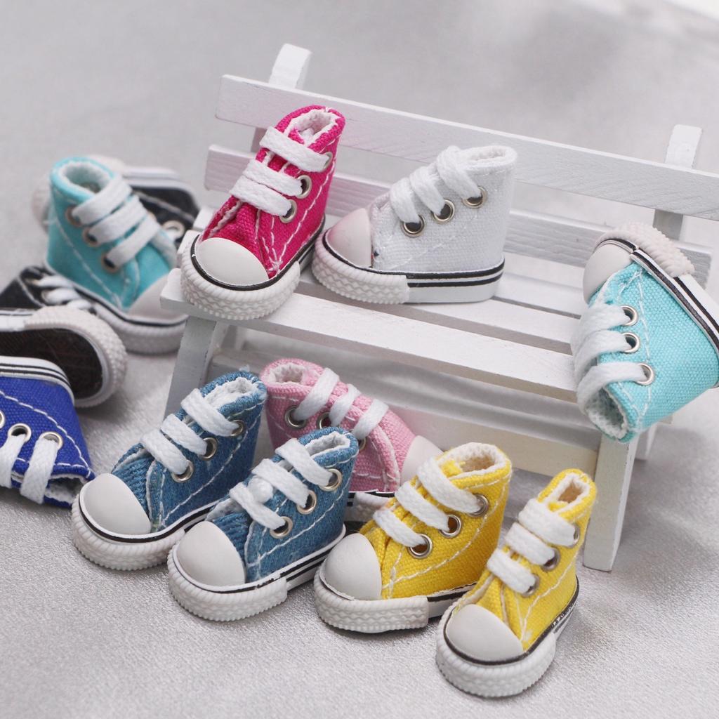 1 пара мини-имитационных повседневных парусиновых туфель для 10 см основной одежды для собак 1:8 Bjd Игрушка Кукла Сменная Одежда Аксессуары