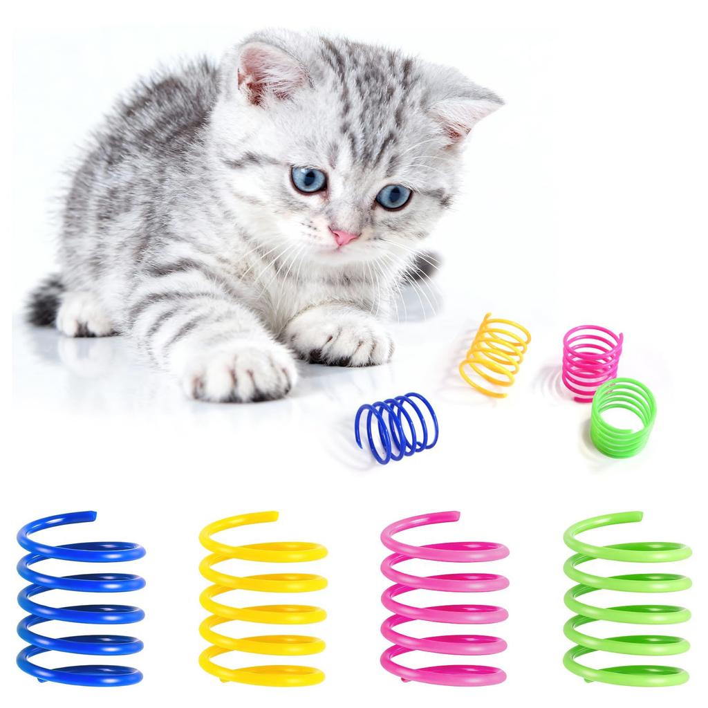 4 Piece Pet Spring Toy, Colorful Interactive Spring Toys For Cats To Chew And Enjoy
