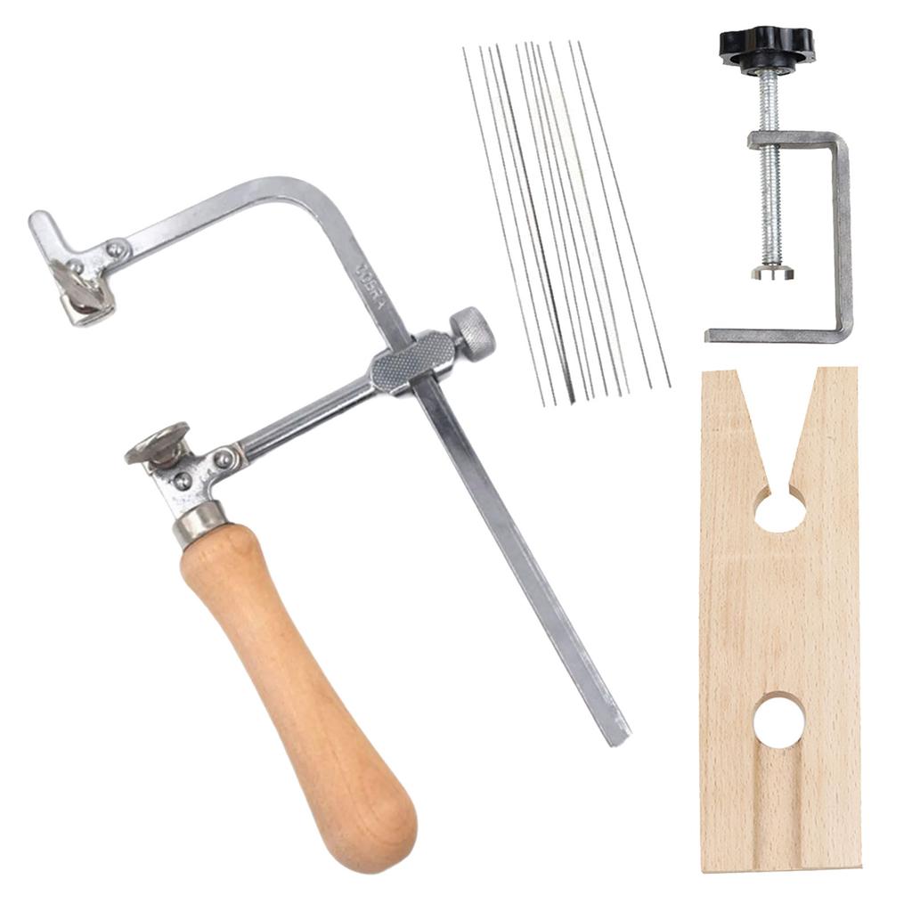 Jewelry Making Wire Saw Set for Crafting and Intricate Cutting with Sturdy Steel Blades and Comfortable Wood Handle