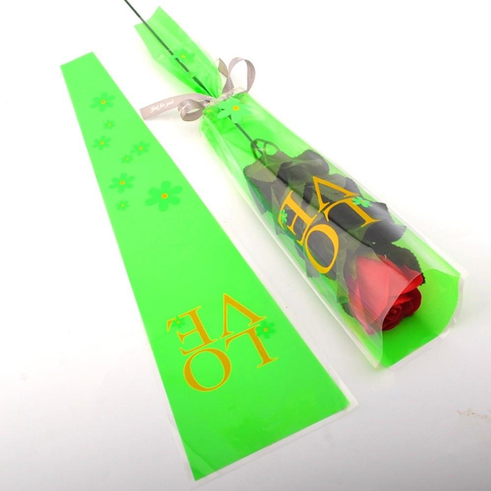 50Pcs Single Flower Flower Wrapping Bag Love Single Rose Sleeves New Bouquet Wrapper Party Supplies