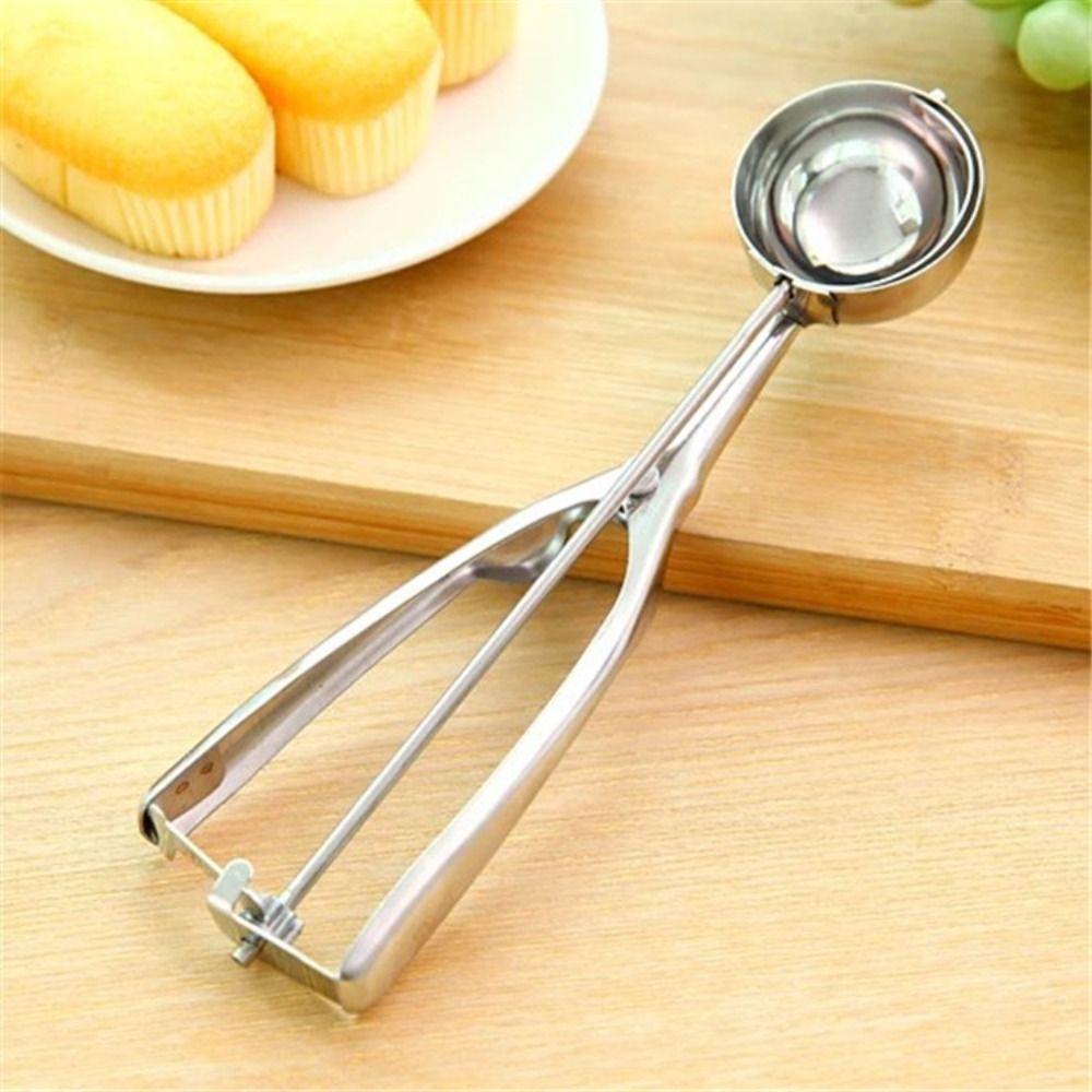 Sale Kitchen Accessories Stainless Steel Spring Handle Mash Potato Scoop Food Grade Ice Cream Spoon