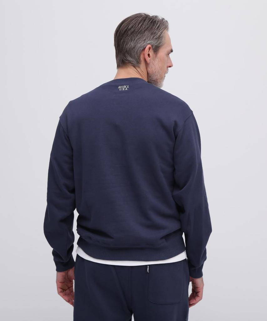 AVIREX CREW NECK L/S SWEAT 783-3932002 men's L navy