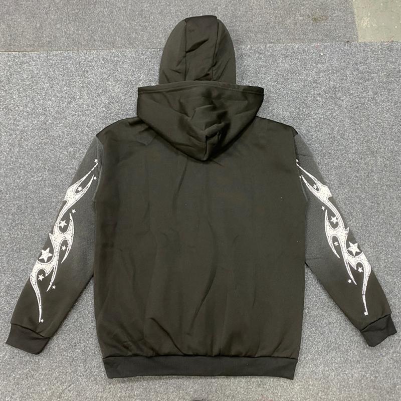 Европейская и американская Y2K ретро толстовка с капюшоном на молнии в уличном хип-хоп стиле