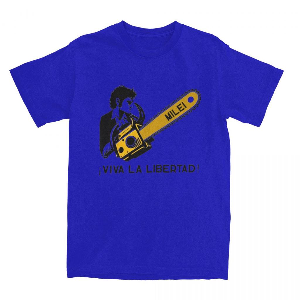 Javier Milei Chainsaw T Shirt Viva la Libertad Fashion T Shirts Short-Sleeved Y2K Fun Tops Summer Cotton O Neck 4XL 5XL Top Tees