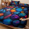 3PCS Colorful Textured Stone Pattern Bedding Set - Includes 1 Fitted Sheet and 2 Pillowcases, Breathable Polyester, All-Season