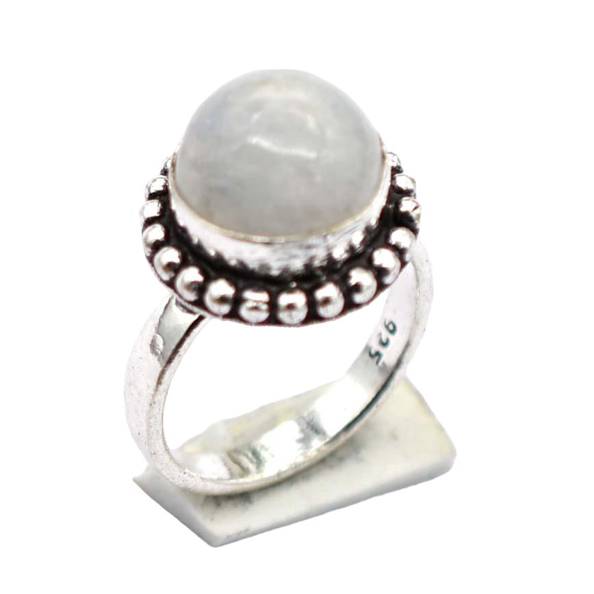 Moonstone Ethnic Handmade Ring Jewelry US Size-5.25 R 5597