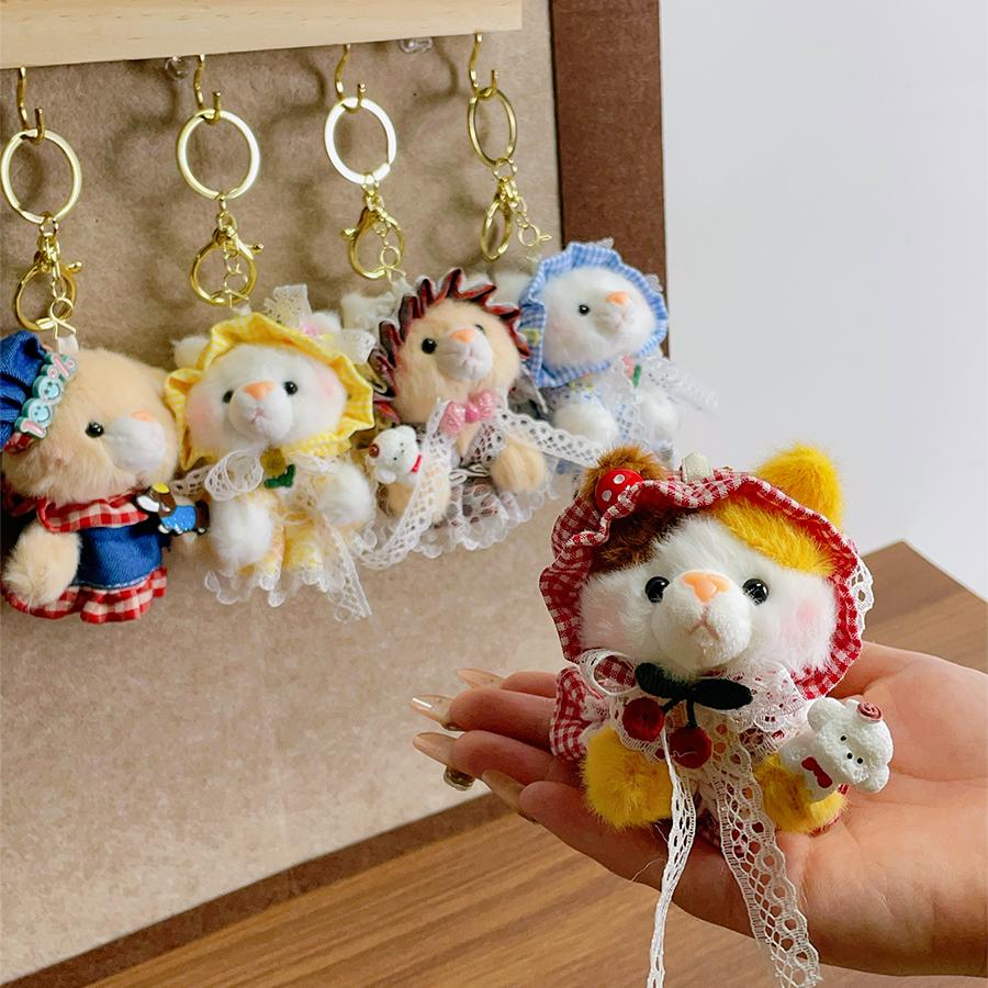 Креативные мультяшные плюшевые подвески-одевалки с мишками, брелоки-котята, мягкие мягкие куклы, милые фигурки пары мишек