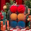 StarryLights Christmas bauble set: velvet baubles in three colors with a decorative texture