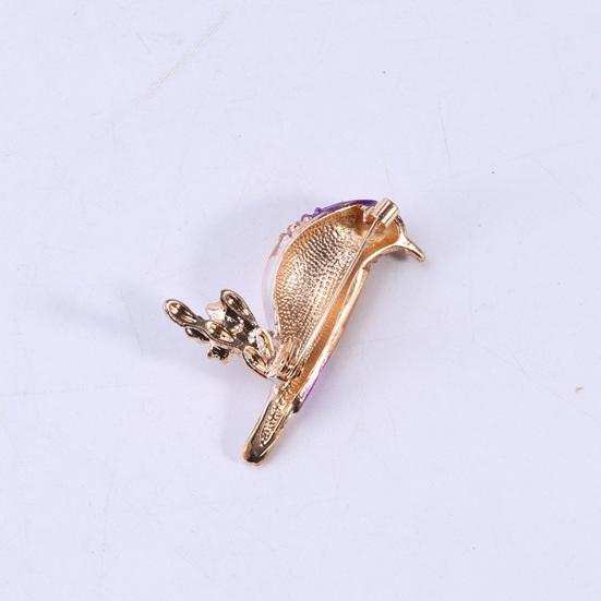 Милая эмалированная синяя брошь в форме птицы, булавка в виде цветка, женская футболка, шаль, значок, костюм, лацкан, вечерние брошь в виде животного, подарок