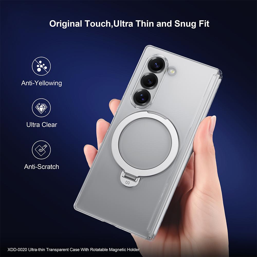 XUNDD For Samsung Galaxy Z Fold7 5G Case Compatible with MagSafe Kickstand PC Cover with Tempered Glass