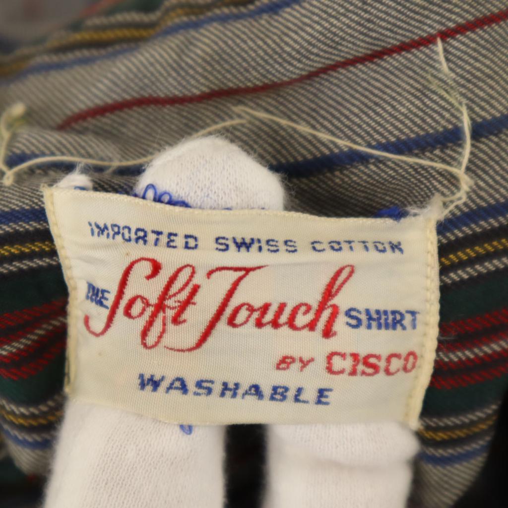 РУБАШКА SOFT TOUCH 60-х годов винтажная В полоску С длинным рукавом На пуговицах Мужская Б/у