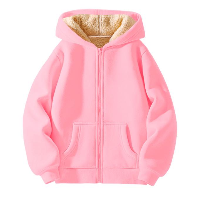Unisex Winter Fleece Hoodies for Boys Sweatshirt Casual Thicken Warm Kids Zipper Coat Tops 8 9 10 12 Years Girls Clothes Cotumes