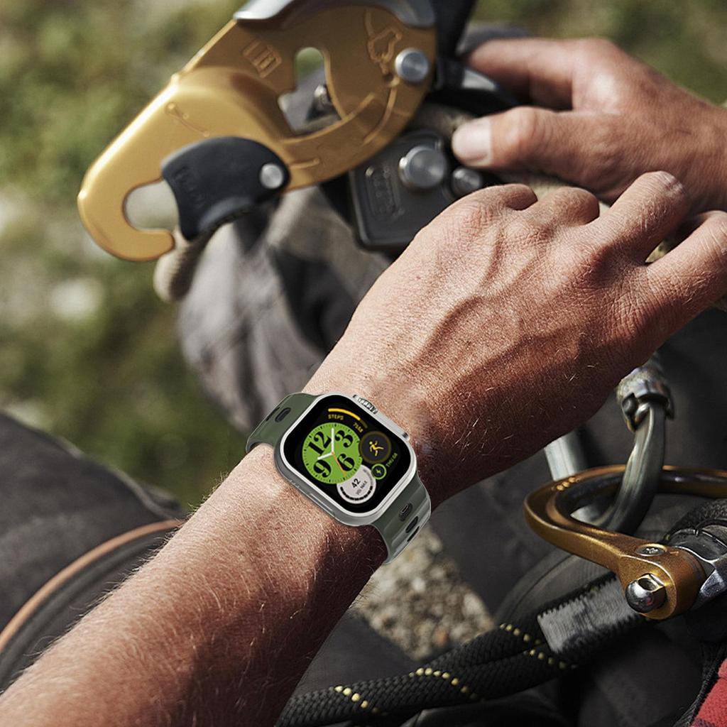 Двухцветный силиконовый ремешок для Apple Watch 10/9/8/7/6 поколений