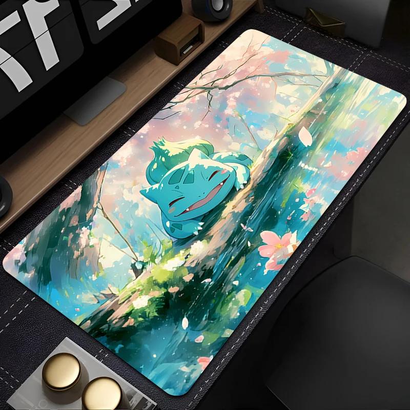 Mouse Pad Gaming Laptops Keyboard Mat Deskmat computer Accessories Desk Protector Gamer PC carpet PPokemon BBulbasaur Mousepad