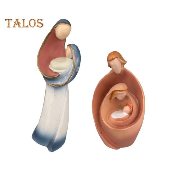 Abstract Nativity Advent Resin Figurine Holy Family Statue Joseph Virgin Mary Birth of Jesus Sculpture Home Office Desktop Decoration Ornament