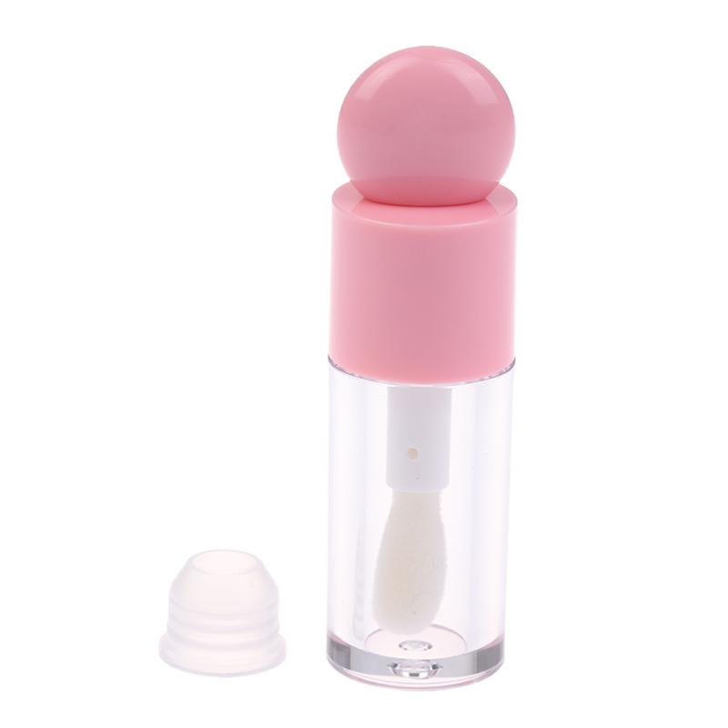 Transparent 4ml Lip Gloss Tube Matte Thick Rod Large Brush Head Empty Bottle Lips Glaze Container Makeup Packaging Material